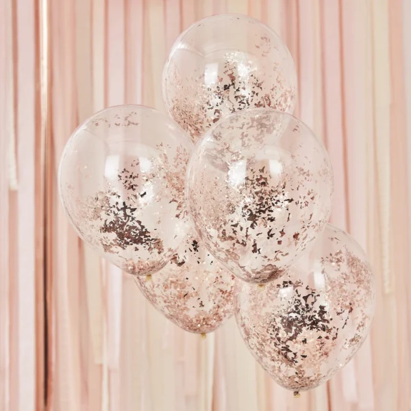 baloni rose gold konfeti