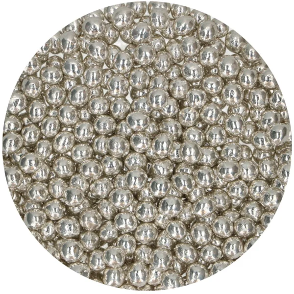 hrustljave cokoladne perlice metalic silver funcakes 60g 1
